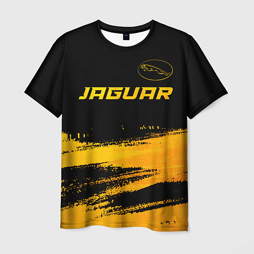 Мужская футболка Jaguar - gold gradient: символ сверху / 3D-принт – фото 1