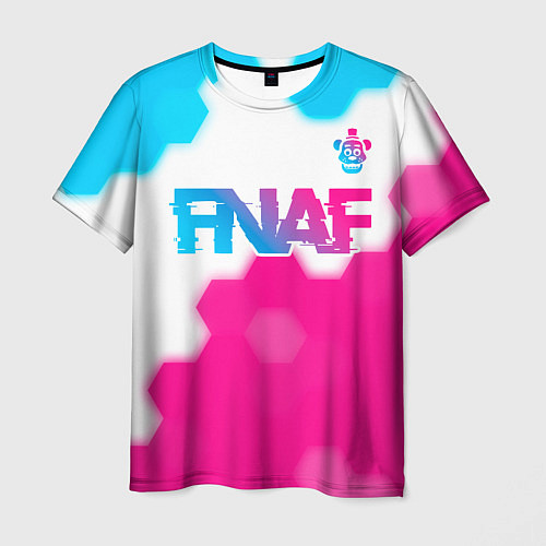 Мужская футболка FNAF neon gradient style: символ сверху / 3D-принт – фото 1