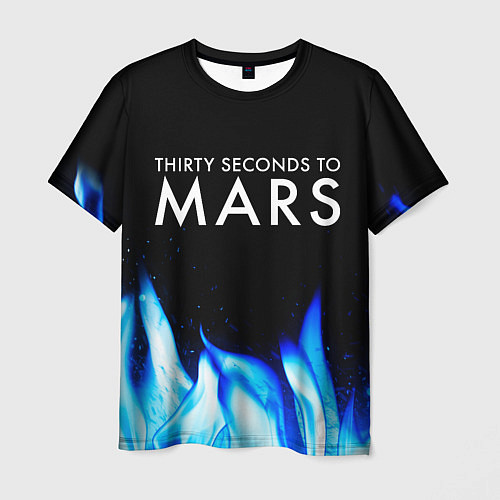 Мужская футболка Thirty Seconds to Mars blue fire / 3D-принт – фото 1