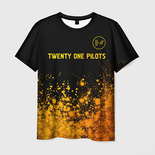 Мужская футболка Twenty One Pilots - gold gradient: символ сверху / 3D-принт – фото 1