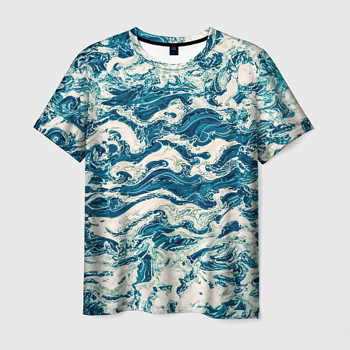 Мужская футболка Узор волны / 3D-принт – фото 1