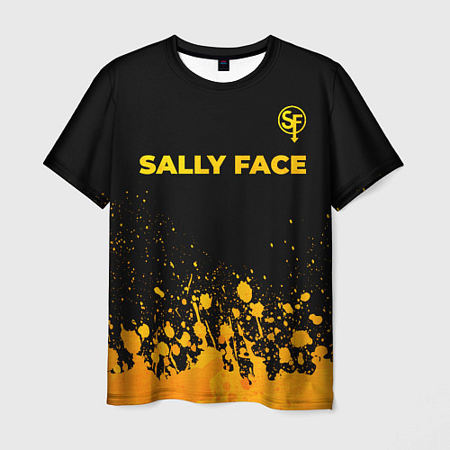 Мужская футболка Sally Face - gold gradient: символ сверху / 3D-принт – фото 1