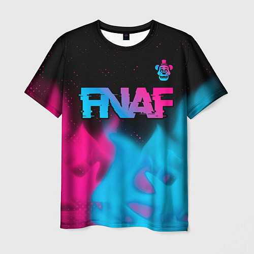 Мужская футболка FNAF - neon gradient: символ сверху / 3D-принт – фото 1