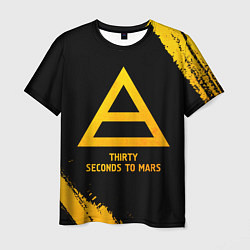 Футболка мужская Thirty Seconds to Mars - gold gradient, цвет: 3D-принт