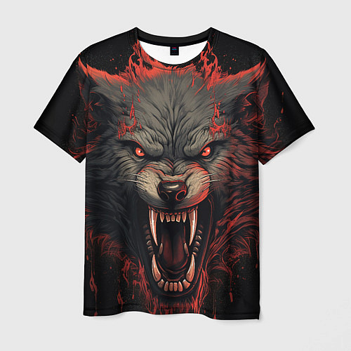 Мужская футболка Серый волк / 3D-принт – фото 1
