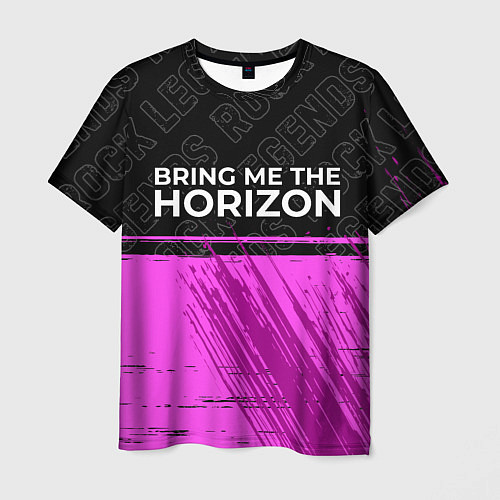 Мужская футболка Bring Me the Horizon rock legends: символ сверху / 3D-принт – фото 1