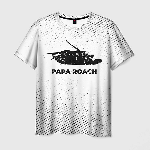 Мужская футболка Papa Roach с потертостями на светлом фоне / 3D-принт – фото 1