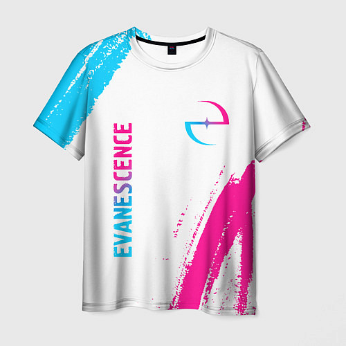 Мужская футболка Evanescence neon gradient style: надпись, символ / 3D-принт – фото 1