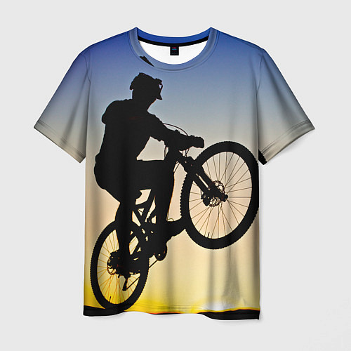 Мужская футболка Прыжок велосипедиста / 3D-принт – фото 1