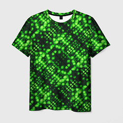 Футболка мужская Зеленые точечные ромбы, цвет: 3D-принт