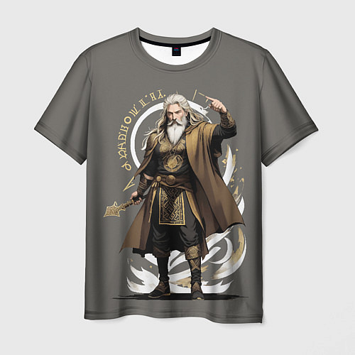 Мужская футболка Бог Odin - мифы древних славян / 3D-принт – фото 1
