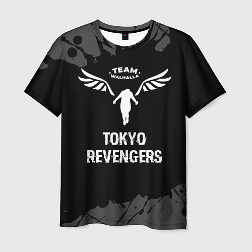 Мужская футболка Tokyo Revengers glitch на темном фоне / 3D-принт – фото 1