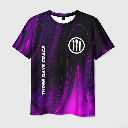 Мужская футболка Three Days Grace violet plasma / 3D-принт – фото 1