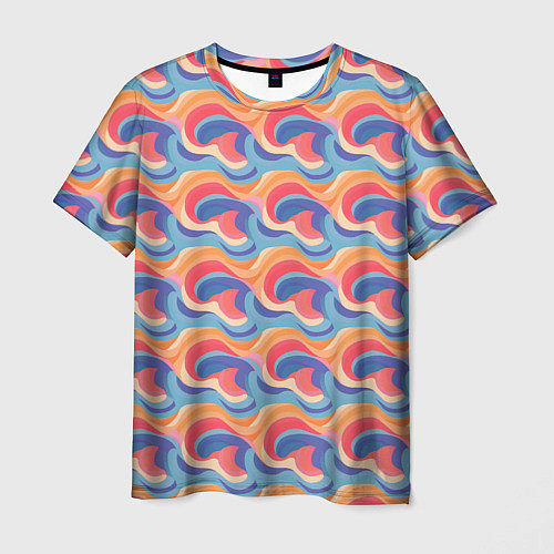 Мужская футболка Абстрактные волны яркие цвета / 3D-принт – фото 1