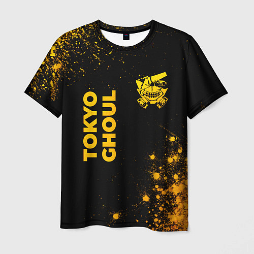 Мужская футболка Tokyo Ghoul - gold gradient: надпись, символ / 3D-принт – фото 1