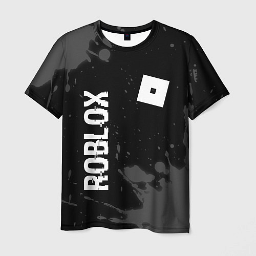 Мужская футболка Roblox glitch на темном фоне: надпись, символ / 3D-принт – фото 1