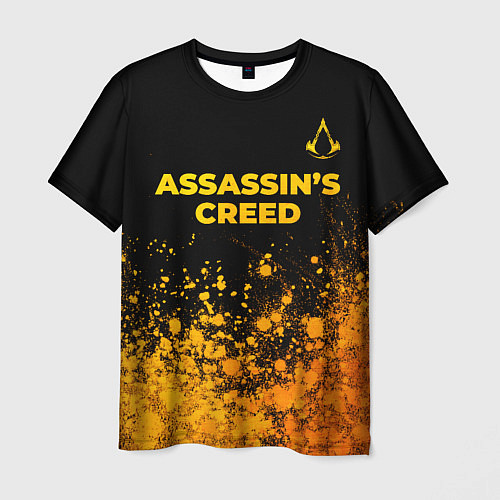 Мужская футболка Assassins Creed - gold gradient: символ сверху / 3D-принт – фото 1