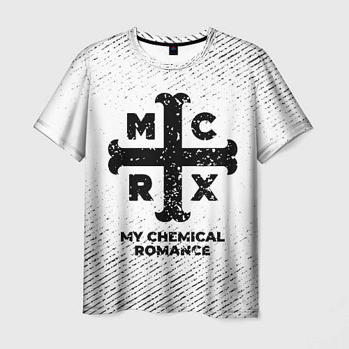 Мужская футболка My Chemical Romance с потертостями на светлом фоне / 3D-принт – фото 1