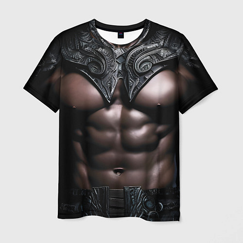 Мужская футболка Африканец в черных доспехах / 3D-принт – фото 1