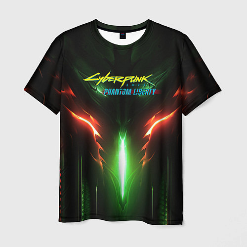 Мужская футболка Киберпанк 2077 призрачная свобода зеленое свечение / 3D-принт – фото 1