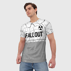Футболка мужская Fallout glitch на светлом фоне: символ сверху, цвет: 3D-принт — фото 2