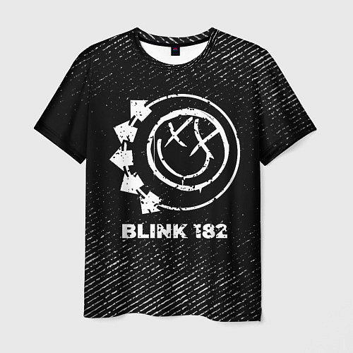 Мужская футболка Blink 182 с потертостями на темном фоне / 3D-принт – фото 1