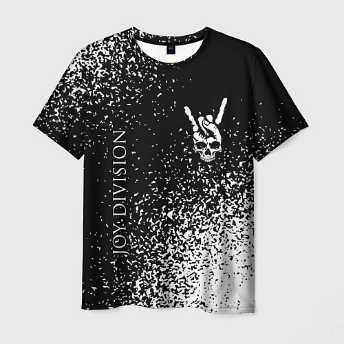 Мужская футболка Joy Division и рок символ на темном фоне / 3D-принт – фото 1