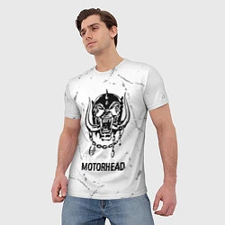Футболка мужская Motorhead glitch на светлом фоне, цвет: 3D-принт — фото 2