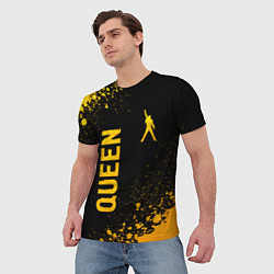 Футболка мужская Queen - gold gradient: надпись, символ, цвет: 3D-принт — фото 2