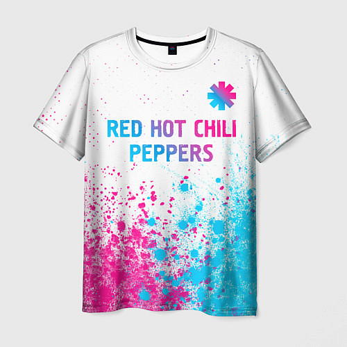 Мужская футболка Red Hot Chili Peppers neon gradient style: символ / 3D-принт – фото 1