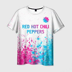 Футболка мужская Red Hot Chili Peppers neon gradient style: символ, цвет: 3D-принт