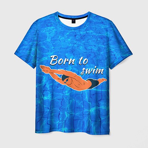 Мужская футболка Рожденный плавать / 3D-принт – фото 1