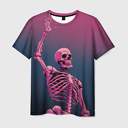 Футболка мужская Розовый скелет, цвет: 3D-принт