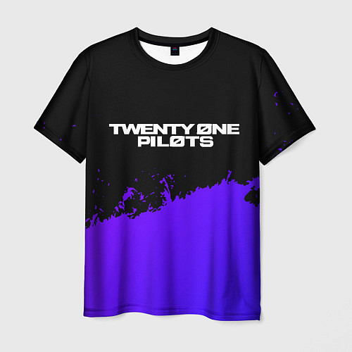 Мужская футболка Twenty One Pilots purple grunge / 3D-принт – фото 1