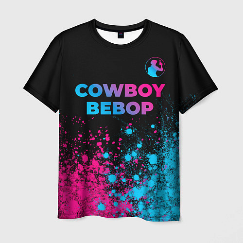 Мужская футболка Cowboy Bebop - neon gradient: символ сверху / 3D-принт – фото 1