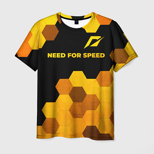 Мужская футболка Need for Speed - gold gradient: символ сверху / 3D-принт – фото 1