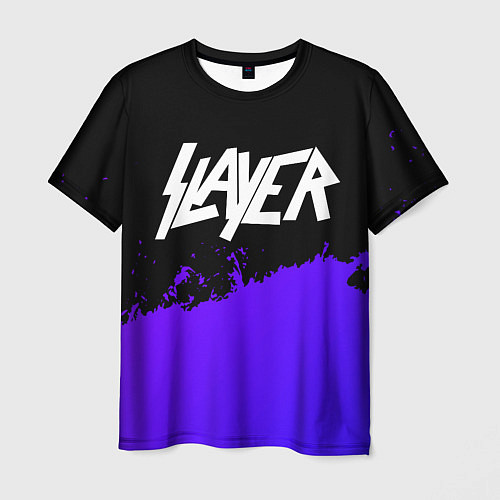 Мужская футболка Slayer purple grunge / 3D-принт – фото 1