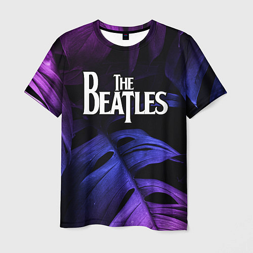 Мужская футболка The Beatles neon monstera / 3D-принт – фото 1
