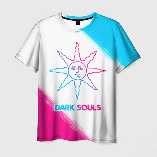 Мужская футболка Dark Souls neon gradient style / 3D-принт – фото 1