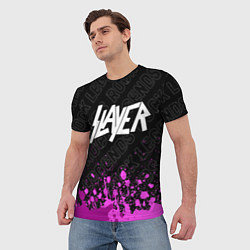 Футболка мужская Slayer rock legends: символ сверху, цвет: 3D-принт — фото 2