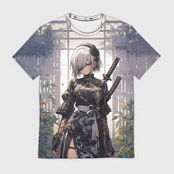 Футболка мужская Nier automata девушка с мечами, цвет: 3D-принт