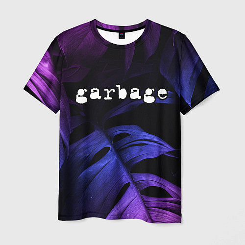 Мужская футболка Garbage neon monstera / 3D-принт – фото 1