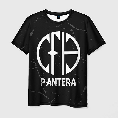 Мужская футболка Pantera glitch на темном фоне / 3D-принт – фото 1