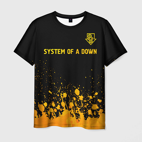 Мужская футболка System of a Down - gold gradient: символ сверху / 3D-принт – фото 1
