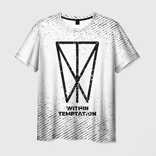 Мужская футболка Within Temptation с потертостями на светлом фоне / 3D-принт – фото 1