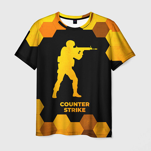 Мужская футболка Counter Strike - gold gradient / 3D-принт – фото 1