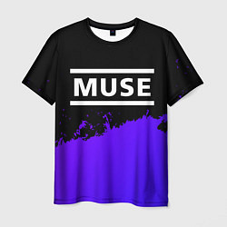 Мужская футболка Muse purple grunge