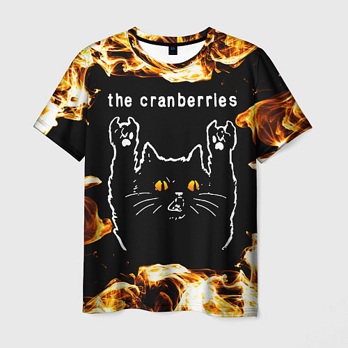 Мужская футболка The Cranberries рок кот и огонь / 3D-принт – фото 1