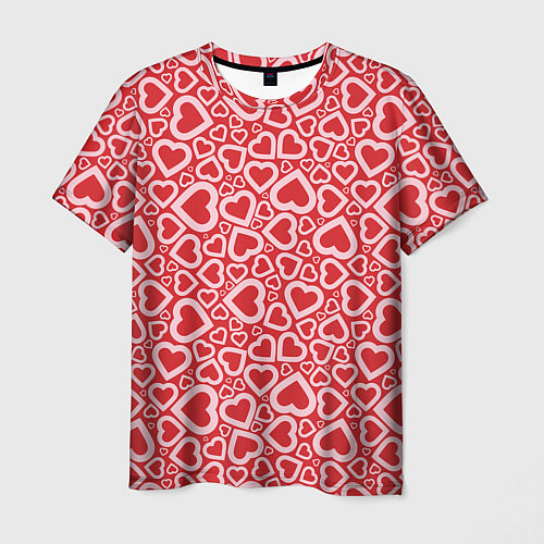 Мужская футболка Любовь - сердечки / 3D-принт – фото 1
