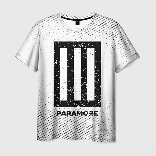Мужская футболка Paramore с потертостями на светлом фоне / 3D-принт – фото 1